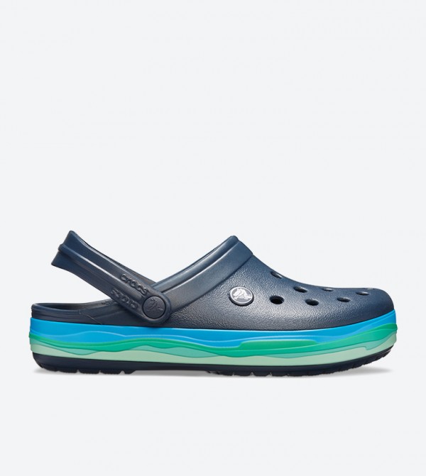 Crocband Wavy Band Round Toe Clog - Navy