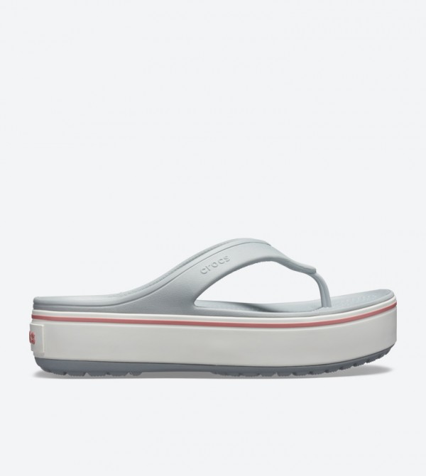 Crocband Platform Round Toe Flip Flops - Grey 205681-04M