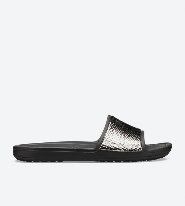 Women's Crocs Sloane Metallic Texture Slide